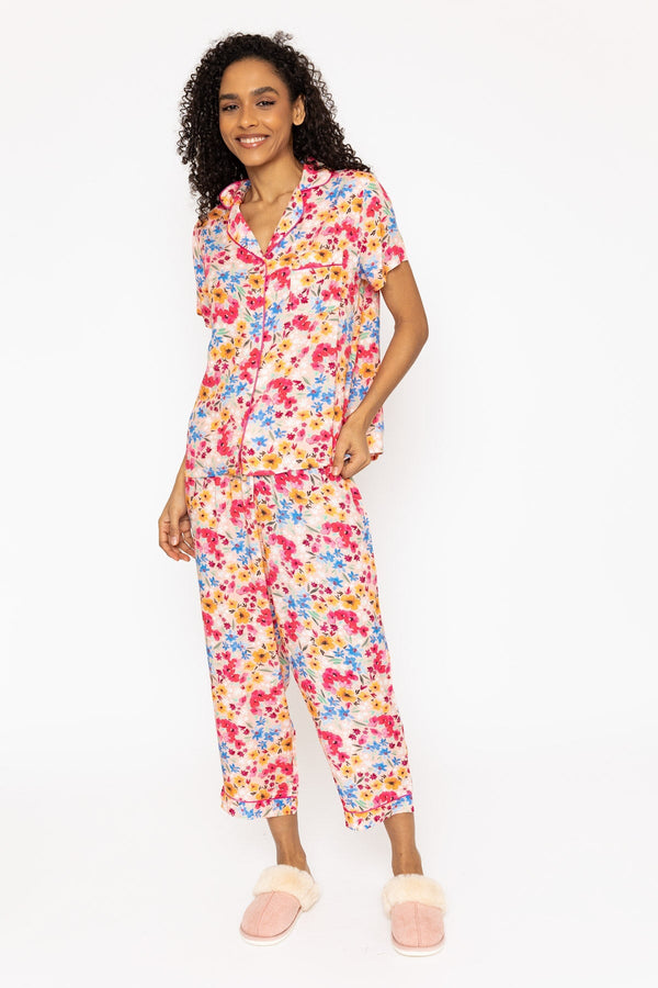 Carraig Donn Light Pink Printed 3/4 Leg Pyjama Set