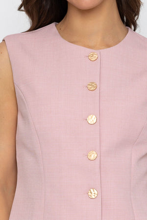 Carraig Donn Light Pink Waistcoat With Gold Buttons