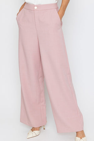 Carraig Donn Light Pink Wide Leg Trousers With Pockets