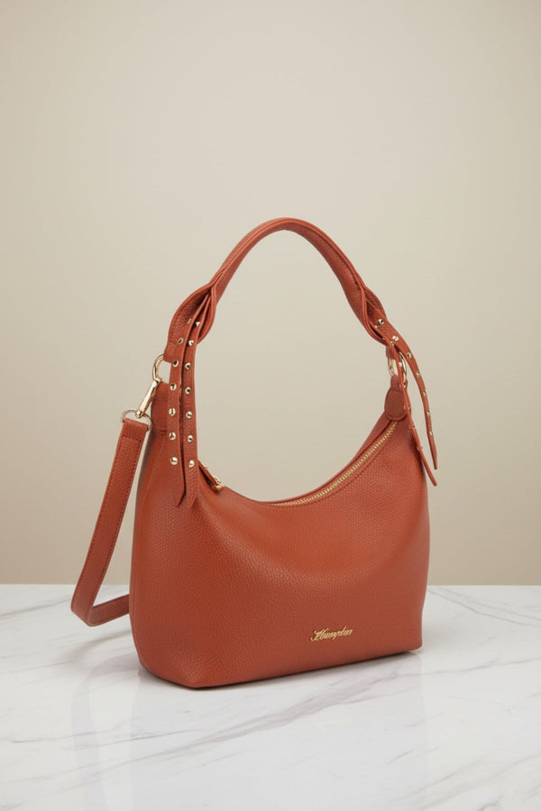 Carraig Donn Lily Curved Hobo Bag in Tan