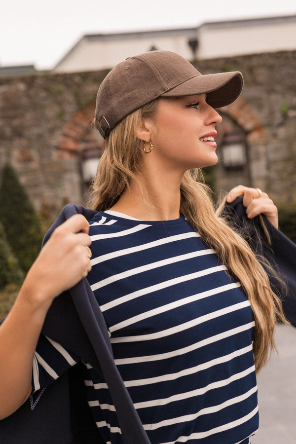 Carraig Donn Linen Blend Brown Baseball Cap