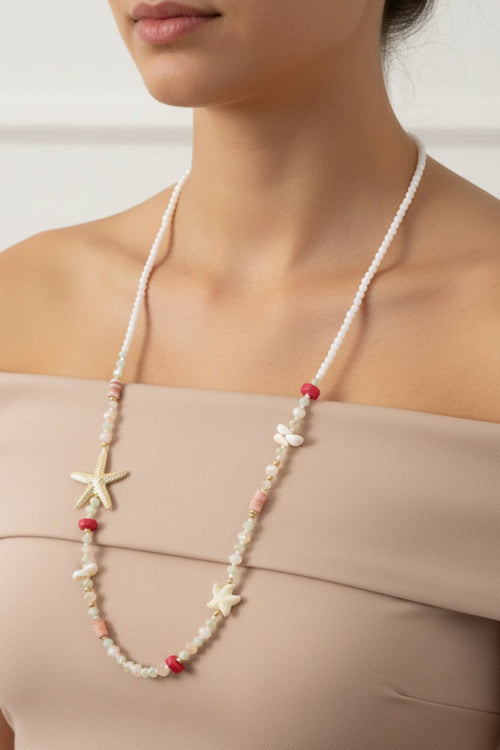 Long Beaded Starfish Necklace