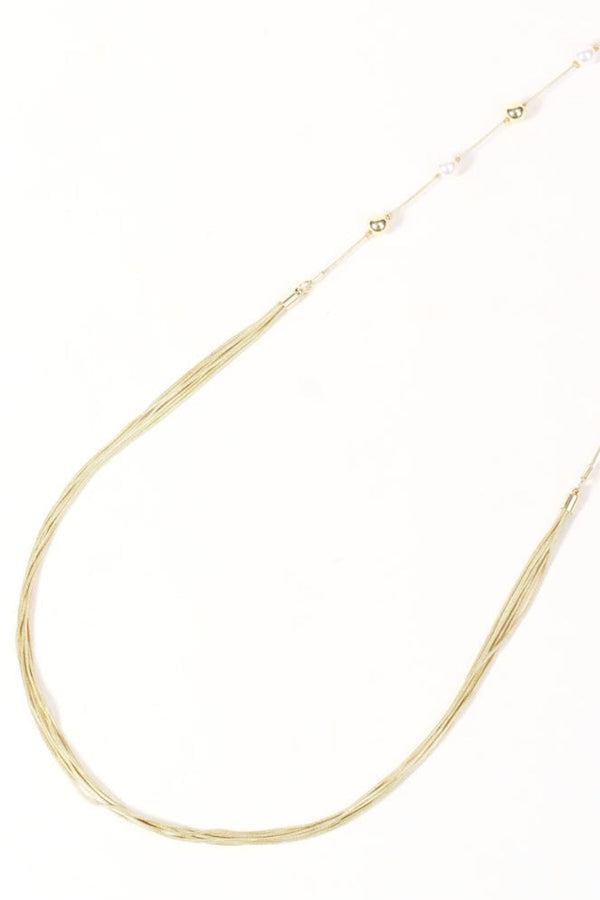 Carraig Donn Long Faux Pearl And Chain Necklace
