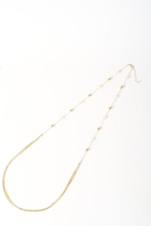 Carraig Donn Long Faux Pearl And Chain Necklace