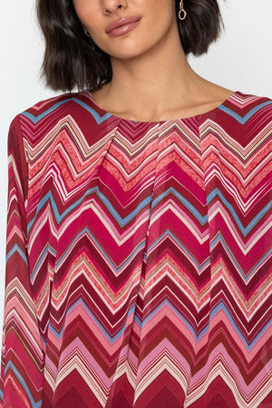 Carraig Donn Long Sleeve Pink Printed Blouse