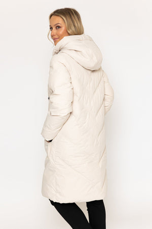 Carraig Donn Longline Quilted Coat Cream