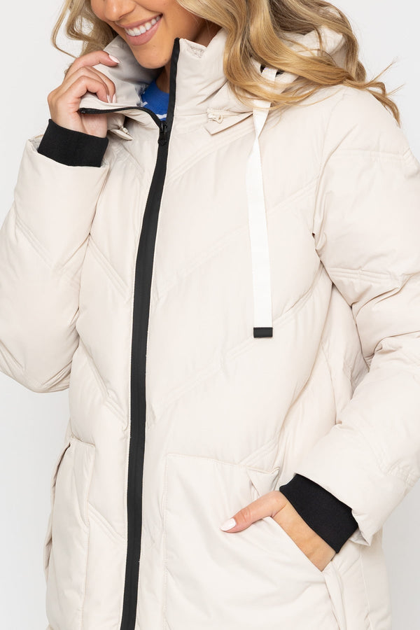 Carraig Donn Longline Quilted Coat Cream