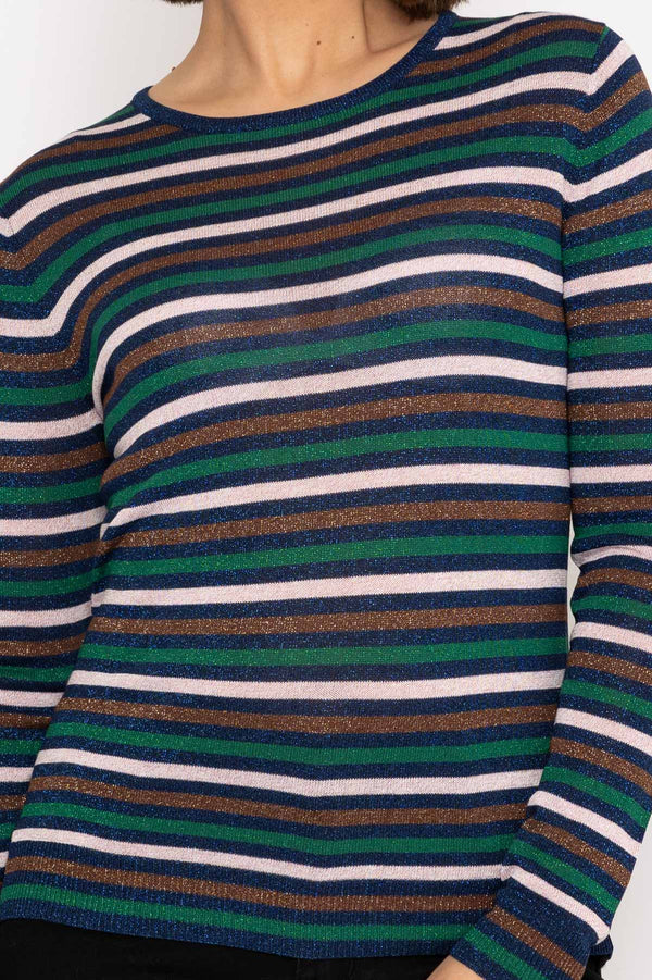 Carraig Donn Lurex Stripe Knit in Multi
