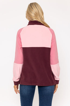 Carraig Donn Maeve Polar Fleece in Burgundy & Pink