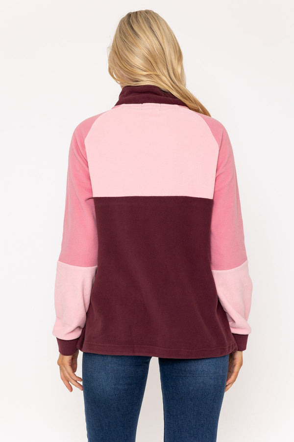 Carraig Donn Maeve Polar Fleece in Burgundy & Pink