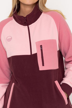 Carraig Donn Maeve Polar Fleece in Burgundy & Pink