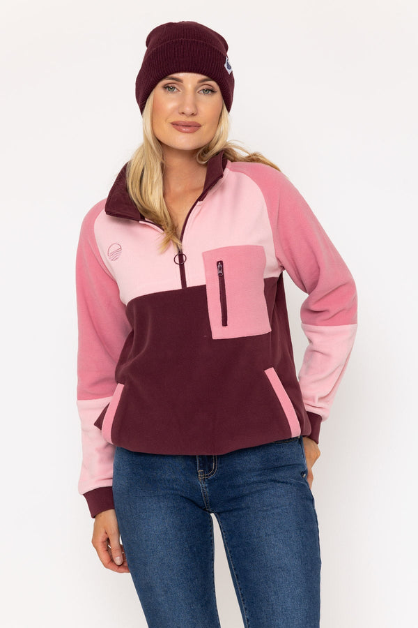 Carraig Donn Maeve Polar Fleece in Burgundy & Pink