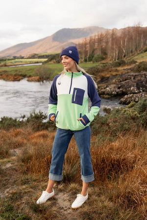 Carraig Donn Maeve Polar Fleece in Green & Navy