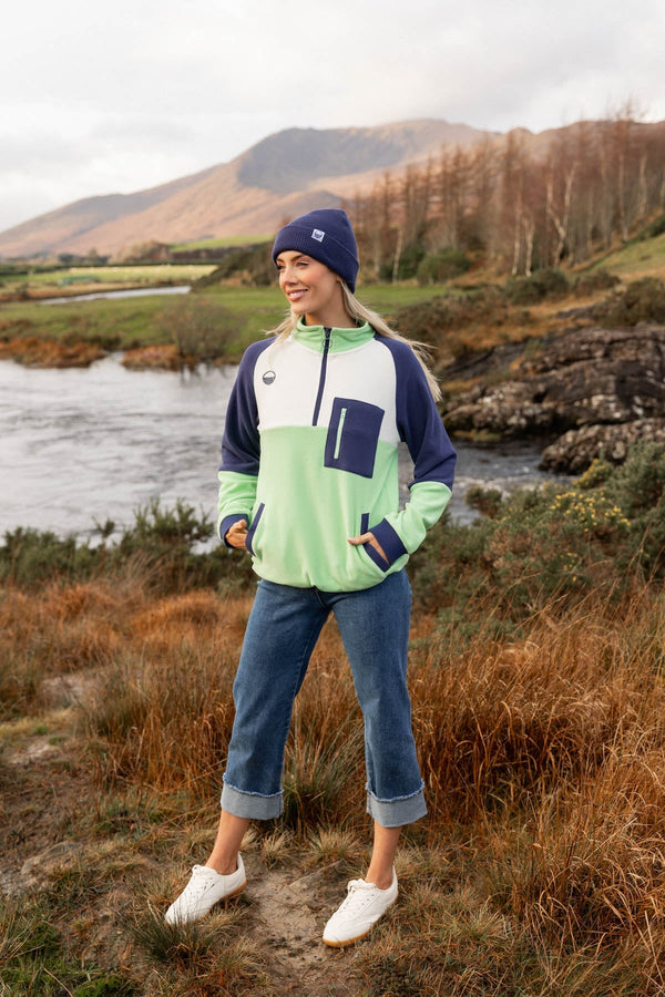 Carraig Donn Maeve Polar Fleece in Green & Navy