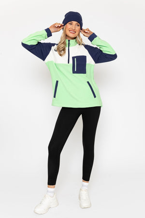 Carraig Donn Maeve Polar Fleece in Green & Navy