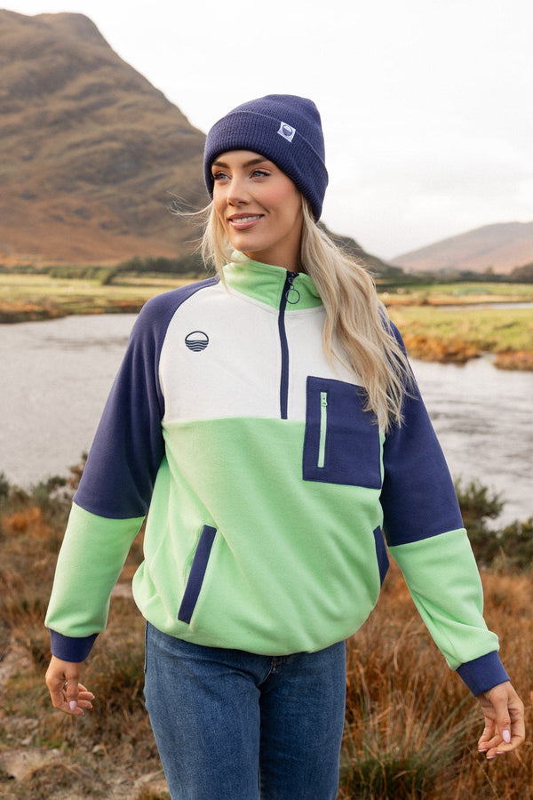 Carraig Donn Maeve Polar Fleece in Green & Navy