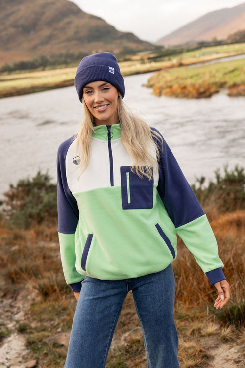 Maeve Polar Fleece in Green & Navy