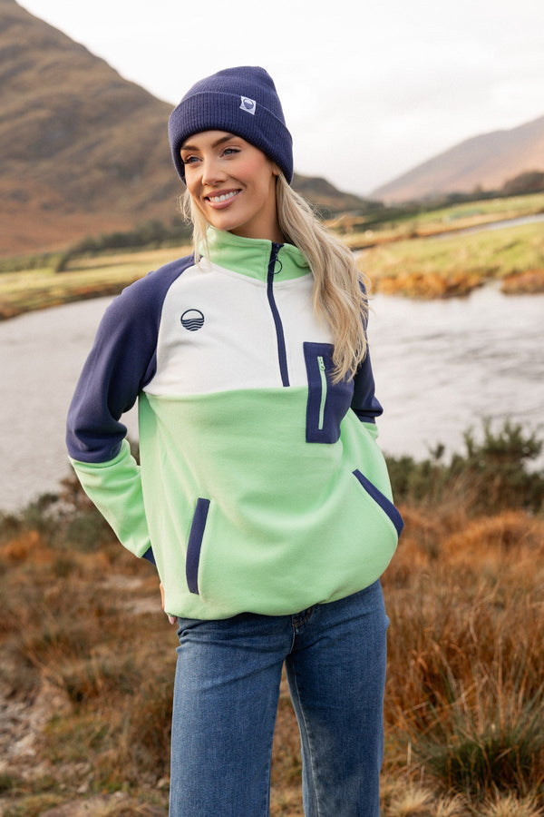 Carraig Donn Maeve Polar Fleece in Green & Navy