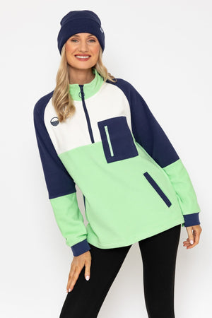 Carraig Donn Maeve Polar Fleece in Green & Navy
