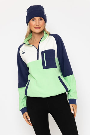 Carraig Donn Maeve Polar Fleece in Green & Navy