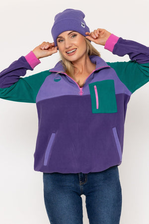 Carraig Donn Maeve Polar Fleece in Purple & Green