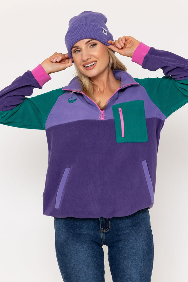 Carraig Donn Maeve Polar Fleece in Purple & Green