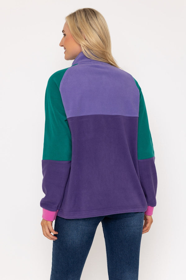 Carraig Donn Maeve Polar Fleece in Purple & Green