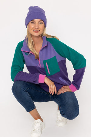 Carraig Donn Maeve Polar Fleece in Purple & Green