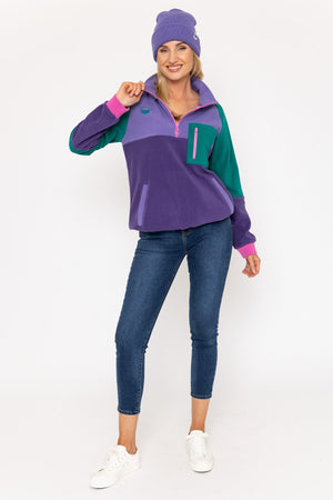 Carraig Donn Maeve Polar Fleece in Purple & Green