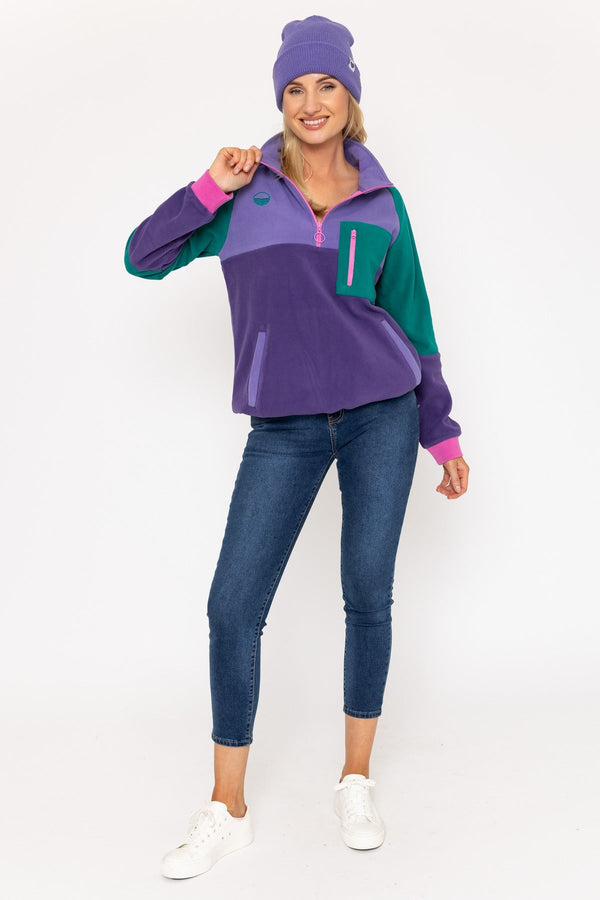 Carraig Donn Maeve Polar Fleece in Purple & Green