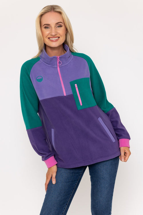 Maeve Polar Fleece in Purple & Green