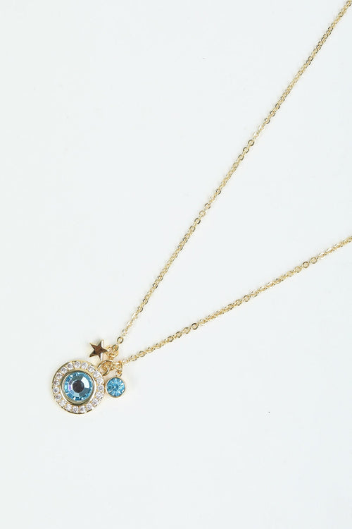 March Birthstone Charm Necklace