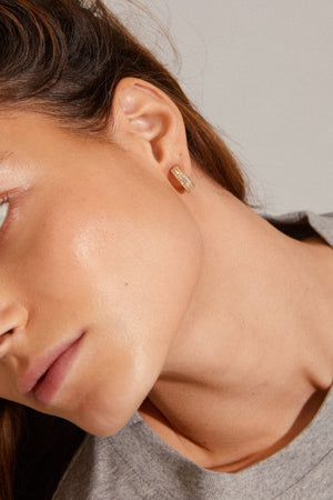 Carraig Donn Matylda Crystal Gold Plated Hoop Earrings