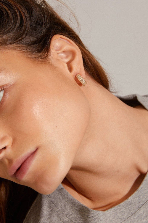 Matylda Crystal Gold Plated Hoop Earrings