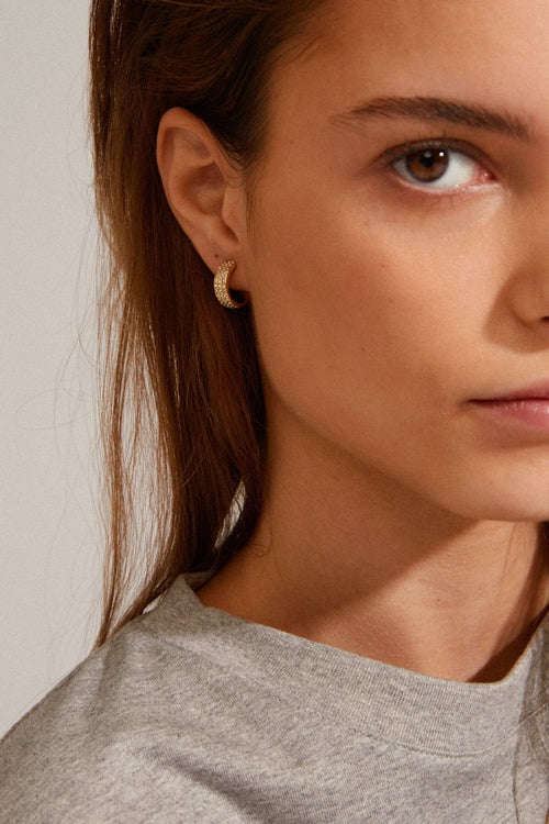 Carraig Donn Matylda Crystal Gold Plated Hoop Earrings