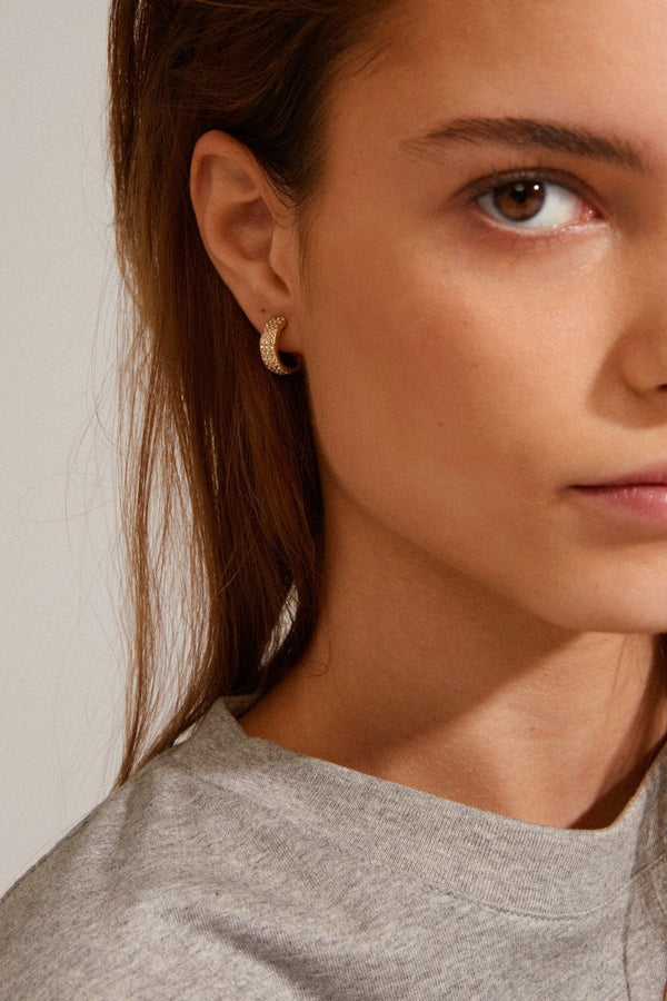 Carraig Donn Matylda Crystal Gold Plated Hoop Earrings