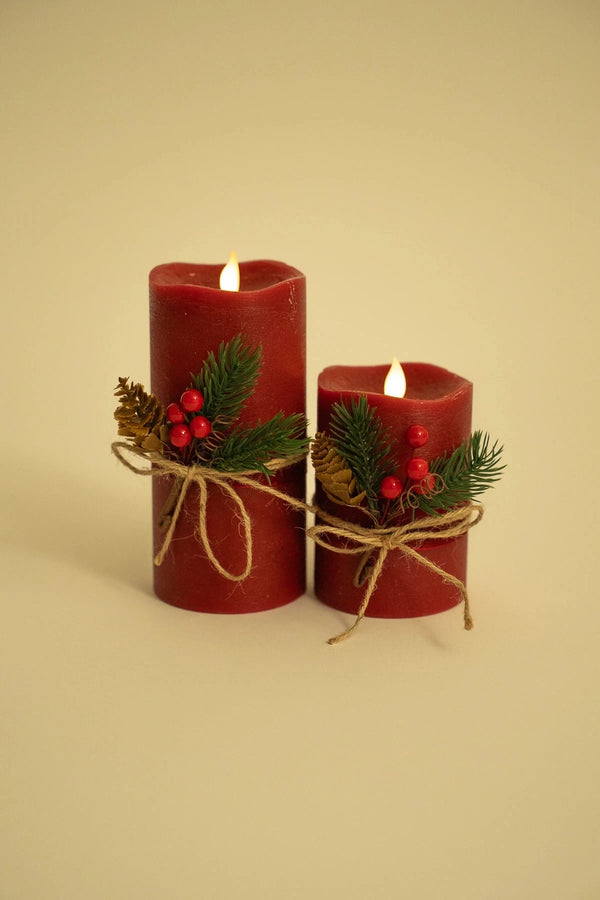 Carraig Donn Medium Red LED Candle