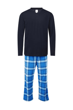 Carraig Donn Mens Check Pyjamas in Blue