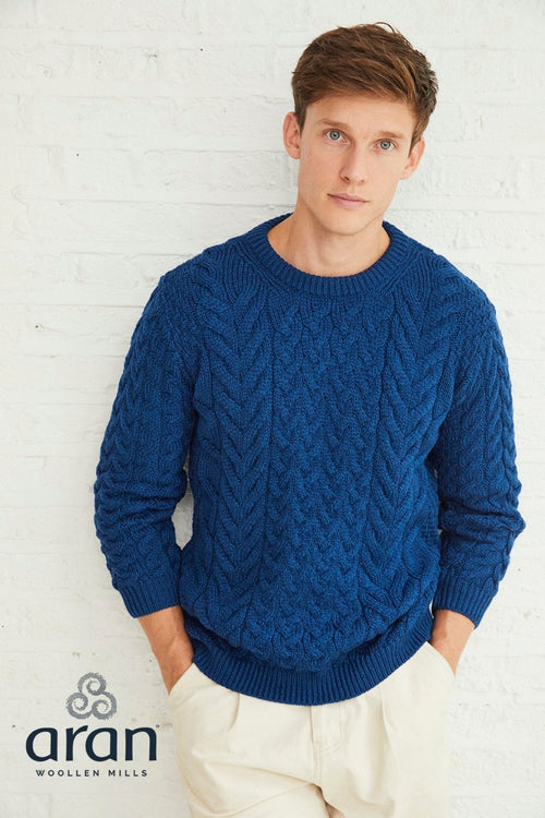 Men's Crew Neck Sweater in Blue