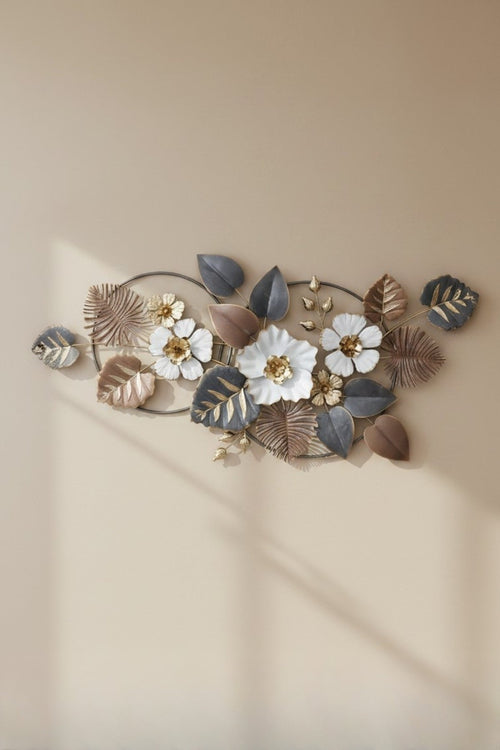 Metal Floral Leaf Wall Art