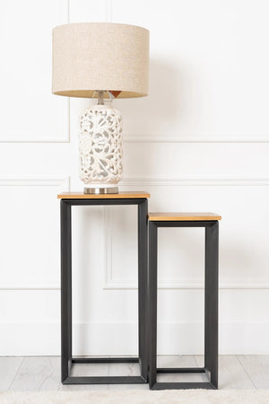 Carraig Donn Metal & Wood Set of 2 Plant Stands