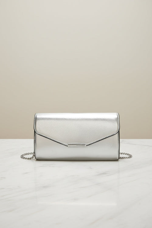 Metallic Silver Clutch Bag