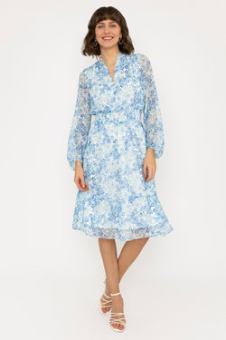 Carraig Donn Mia Midi Dress in Light Blue Print