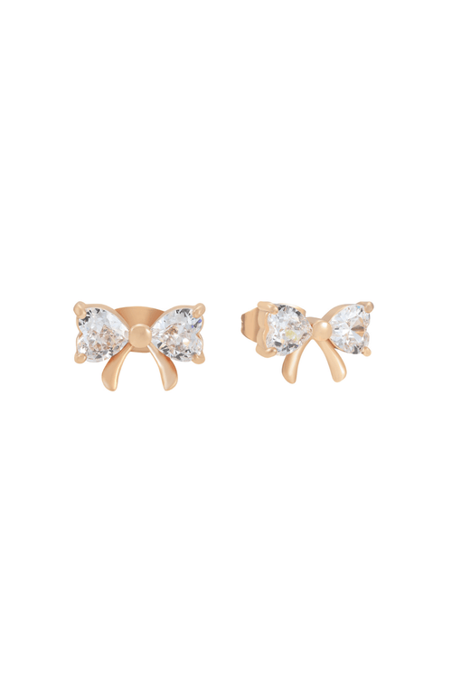 Mini Crystal Bow Stud Earrings
