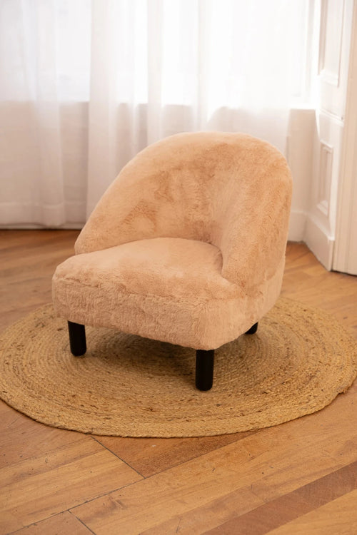 Mini Pink Faux Fur Chair