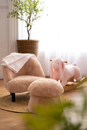 Carraig Donn Mini Pink Faux Fur Chair