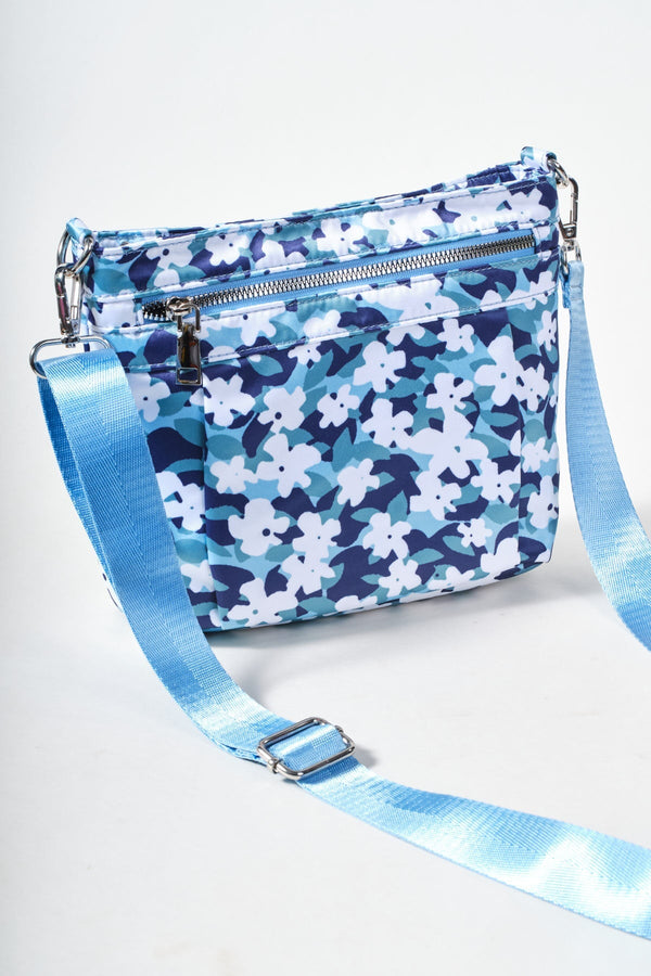 Carraig Donn Mint Blue Floral Printed Crossbody Bag