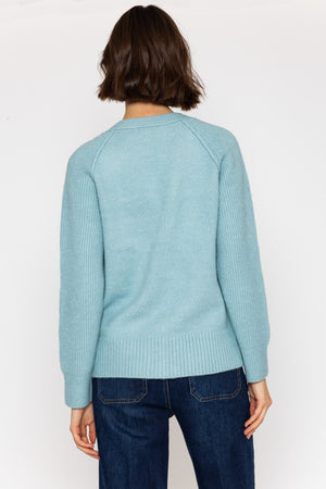 Carraig Donn Mint Cardigan with Ribbed Sleeves