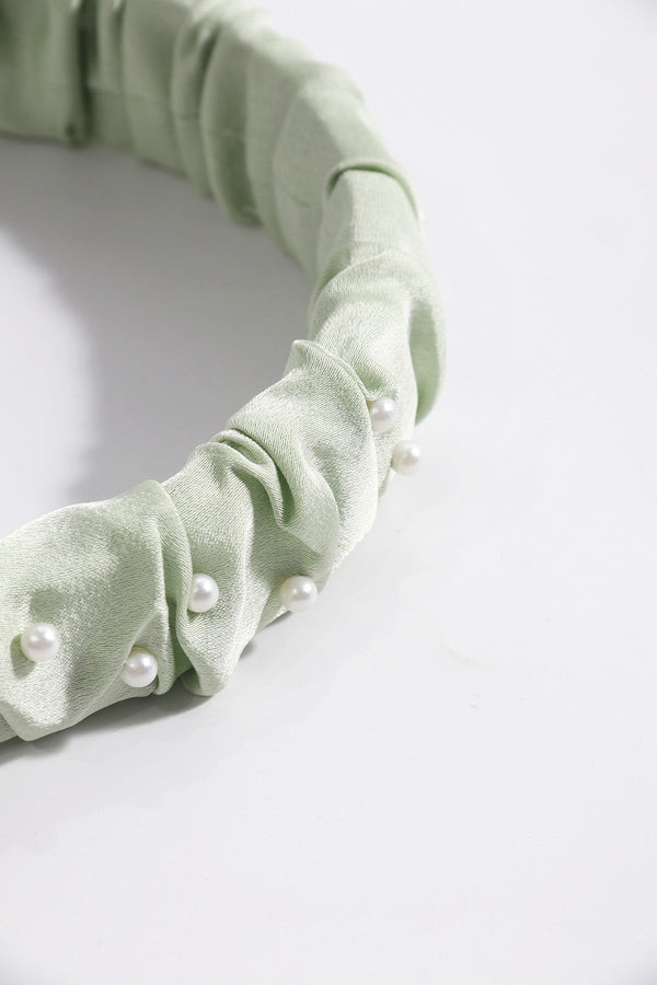 Carraig Donn Mint Green Ruched Pearl Hairband