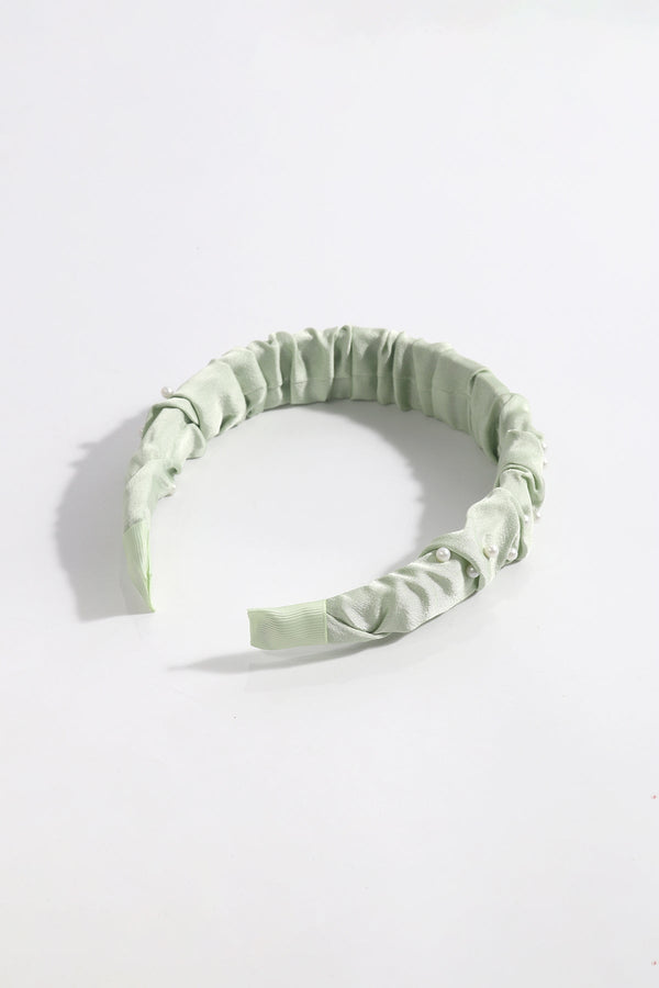 Carraig Donn Mint Green Ruched Pearl Hairband